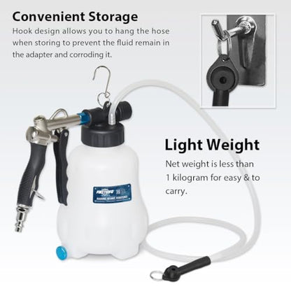 FIRSTINFO Patented 1.1L Vacuum Brake Bleeder, Hands-Free Operation | Air-powered vacuum • One-person operation • Stable base design • Brake/clutch service • Made in Taiwan - size: 1.1L