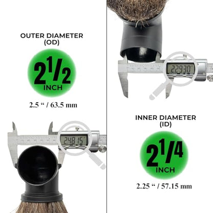 Universal Shop Vac Brush Attachment Kit – 2-1/2'' Round Dust Brush & 1-1/4'' Horse Hair Vacuum Brush with 2-1/2'' & 1-7/8'' to 1-1/4'' Vacuum Hose Adapters for Wet/Dry Vacuums