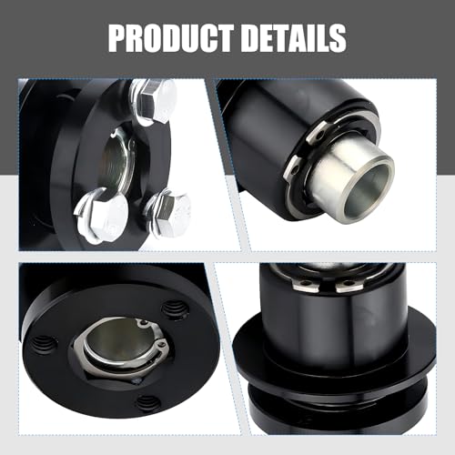3 Hole Steering Wheel Quick Release Hub Adapter, 360 Steering Wheel Quick Release Disconnect Hub Kit (Black)