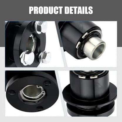 3 Hole Steering Wheel Quick Release Hub Adapter, 360 Steering Wheel Quick Release Disconnect Hub Kit (Black)
