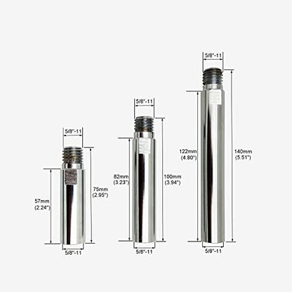 5/8"-11 Thread Angle Grinder Extension Shaft Set Connecting Rotary Rod Car Polishing Adapter of 3pcs, 3 inch, 3.9inch, 5.5inch