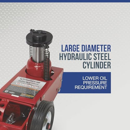 Strongway 22-Ton Quick Lift Air/Hydraulic Service Floor Jack | Controlled vehicle lifting, heavy shop use, stable positioning, professional garage service, durable steel construction - size: 22 Ton