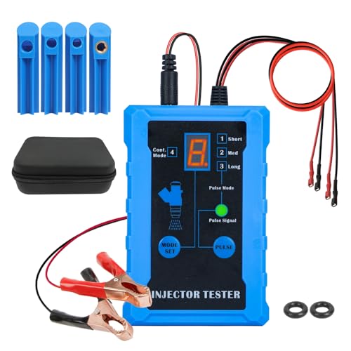 Universal Fuel Injector Tester and Cleaner Tool Kit, DIY Cleaning Tool Kit | 4 Size Cleaning Adapters, 4 Wire Dual Channel for 12V/5V Output Power