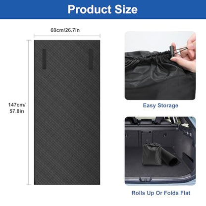 Linkstyle Magical Rolling Creeper Mat, 58×27 Inch Mechanic Creeper Mat for Under Car Repair, Foldable Garage Creeper Mat with Storage Bag, Low Clearance Automotive Work Tool