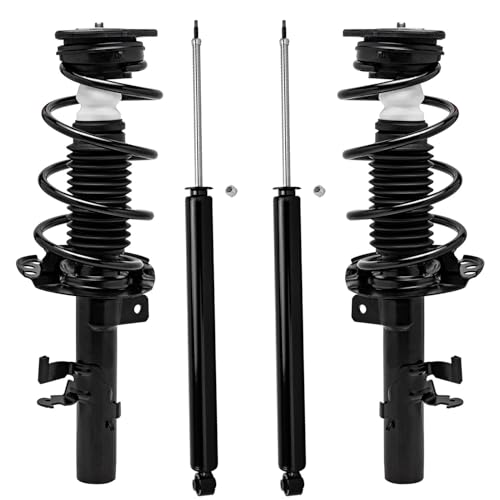 Detroit Axle - Front Struts & Rear Shock Absorbers Kit for 2013-2018 Ford Focus Electric S SE Titanium 2014 2015 2016 2017 Front Struts w/Coil Springs Assembly Rear Shock Absorbers Replacement Set - size: 4AQ47482/Shock Kit