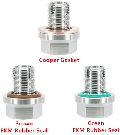 1/2"-20 Oversize Piggyback Oil Drain Plug, Stainless Steel Self Tapping Oil Pan Thread Repair Kit - size: 1/2"x20