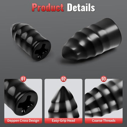 60 Pcs Tire Repair Rubber Nails Kit with 2 Sizes, Screw in Tire Plugs Tire Repair Kit with Screw, Vacuum Tire Repair Nails Screws Plug with Storagebox, for Car Truck Motorcycle