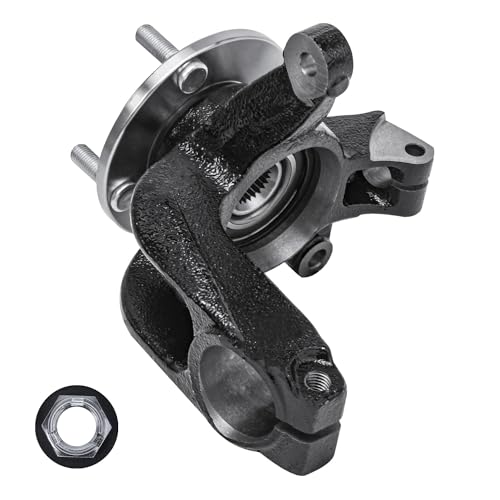 Detroit Axle - Front Right Steering Knuckle for 2006-2011 Ford Focus | Passenger Side Steering Knuckle & Wheel Bearing Hub Assembly 2007 2008 2009 2010 Replacement - size: KA698406/Kit