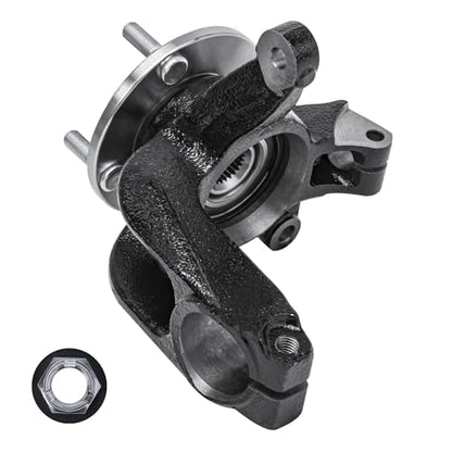 Detroit Axle - Front Right Steering Knuckle for 2006-2011 Ford Focus | Passenger Side Steering Knuckle & Wheel Bearing Hub Assembly 2007 2008 2009 2010 Replacement - size: KA698406/Kit