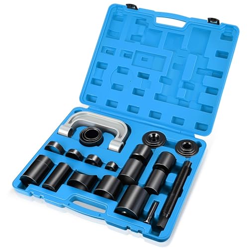 Auto Dynasty Ball Joint Press Kit, 21Pcs C-Press Ball Joint Removal and Install Tools Set for Most 2WD and 4WD Cars, Heavy Duty Ball Joint Repair Kit for Automotive Repairing (Blue) - color: Blue, size: 21 Pcs