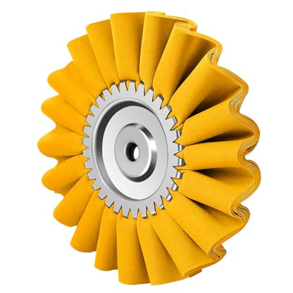 10" S-Shape Airway Buffing Wheel with 5/8" Arbor Flange-Free Hub，Yellow Buffing Wheels for Angle Grinder, All-Purpose Polishing Wheels for Aluminum Wheels Stainless Steel & Metal Finishing - color: Medium Polishing