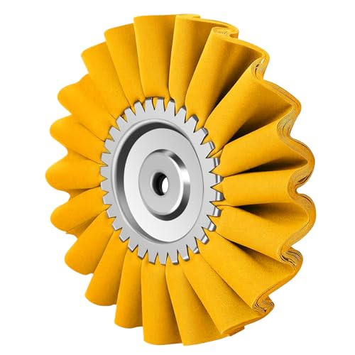 10" S-Shape Airway Buffing Wheel with 5/8" Arbor Flange-Free Hub，Yellow Buffing Wheels for Angle Grinder, All-Purpose Polishing Wheels for Aluminum Wheels Stainless Steel & Metal Finishing - color: Medium Polishing