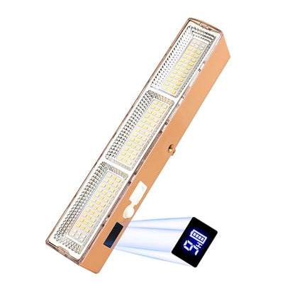 Rechargeable Magnetic Work Light Bar, Super Bright LED Underhood Light LCD Display, 2500mAh Battery USB Output, Solar/USB-C, 5 Modes Red/Blue Strobe, IP65 Waterproof for Mechanic Garage Camping Truck - size: 8.66"L x 1.57"W x 1.69"H