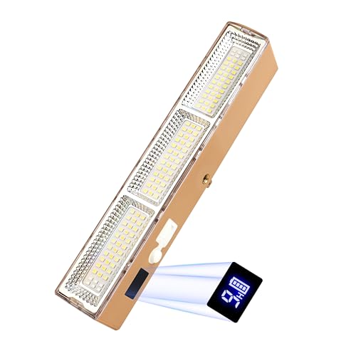 Rechargeable Magnetic Work Light Bar, Super Bright LED Underhood Light LCD Display, 2500mAh Battery USB Output, Solar/USB-C, 5 Modes Red/Blue Strobe, IP65 Waterproof for Mechanic Garage Camping Truck - size: 8.66"L x 1.57"W x 1.69"H
