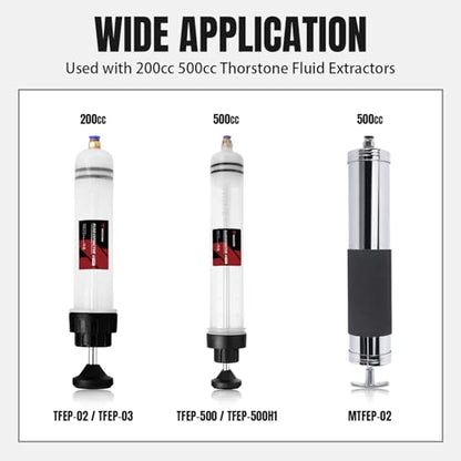 Thorstone Oil Pump Accessory Kit with 23.6 Inch Hose & 2 Suction Tubes | Including Extra O-Rings And Connectors For Manual Oil Changer Vacuum Fluid Extractor Pump - size: 60cm hose accessory kit
