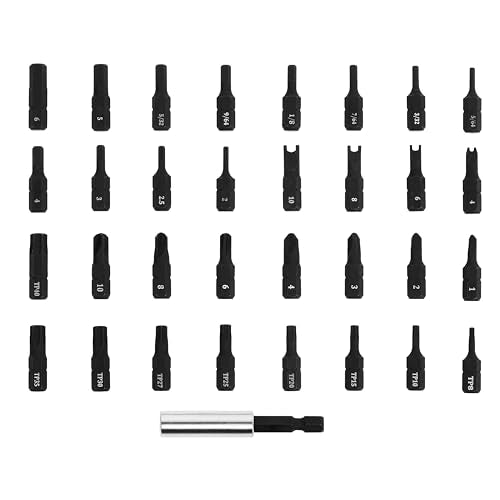 ARES 31009-33-Piece S2 Steel Security Bit Set with Magnetic Extension Bit Holder - Tamper Resistant SAE Hex, Metric Hex, Torq, Spanner, Triwing, and Torx Bits – S2 Steel Offers Maximum Durability - size: 33 Piece Security Bits Set with Holder