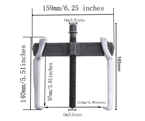 6-Inch 2-Jaw Gear Puller, Small Bearing & Pulley Removal Tool | Reversible Double Hook Design, Inside & Outside Pulling Extractor for Flywheels, Gears and Pulleys