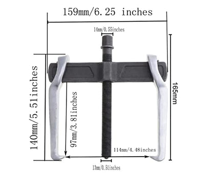 6-Inch 2-Jaw Gear Puller, Small Bearing & Pulley Removal Tool | Reversible Double Hook Design, Inside & Outside Pulling Extractor for Flywheels, Gears and Pulleys