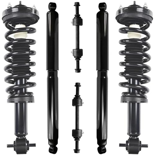 Detroit Axle - 4WD Struts Shock Absorbers Kit for 2015-2020 Ford F-150 | Front Struts w/Coil Springs Sway Bars Rear Shock Absorbers 2016 2017 2018 2019 Replacement - size: 6AQS47110/Shock Kit