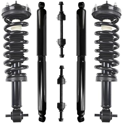 Detroit Axle - 4WD Struts Shock Absorbers Kit for 2015-2020 Ford F-150 | Front Struts w/Coil Springs Sway Bars Rear Shock Absorbers 2016 2017 2018 2019 Replacement - size: 6AQS47110/Shock Kit