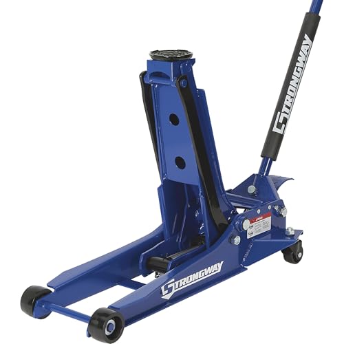 Strongway 3-Ton Long-Reach Low-Profile Professional Floor Jack | Access for lowered vehicles, Professional garage service, Stable lifting, Controlled positioning, Shop-ready construction - style: Low profile