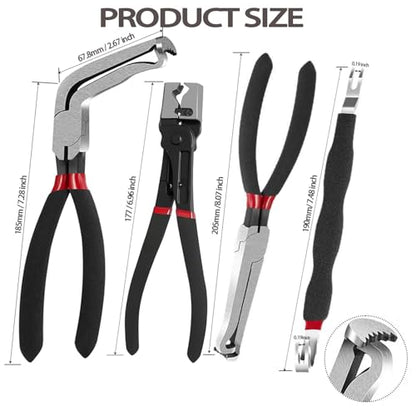 4 Pieces Electrical Disconnect Pliers for Cars, Automotive Electrical Plug Connector Disconnect Tool and Connector Separator and Hose Clamp Pliers - size: Electrical Disconnect Pliers Set 4