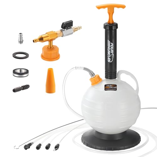 FOUR UNCLES Oil Extractor Pump - Fluid Extractor with 59" Main Hose, Three 41" Extension Tubes for Oil Change, a Hose for Brake Bleeding