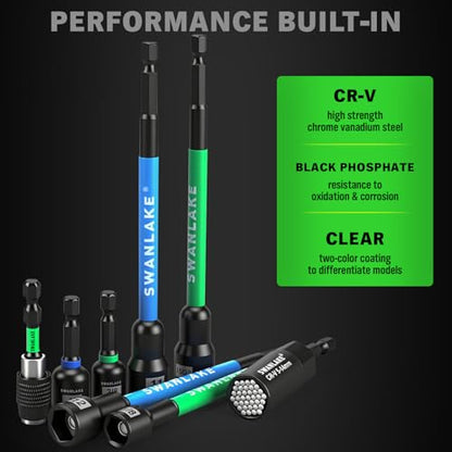 41-Piece Magnetic Nut Driver Set for Impact Drill Metric & SAE, Impact Socket Adapter, 2-IN-1 Ratchet Handle, Wing Nut Driver, Universal Socket, 1/4'' Quick-change Bit Holder - style: New Version