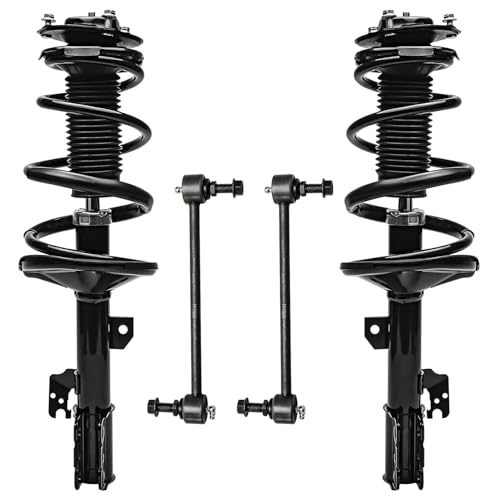 Detroit Axle - Front 4pc Struts Kit for Toyota Highlander 2001 2002 2003, Stabilizer Sway Bar End Links Struts & Coil Spring Assembly Replacement Suspension Quick Install Ready Struts Shocks Assembly - size: 4QS47073/Sway Kit