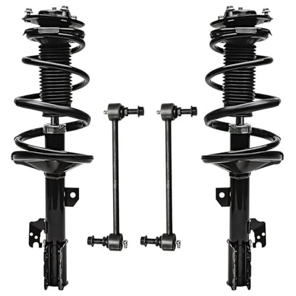 Detroit Axle - Front 4pc Struts Kit for Toyota Highlander 2001 2002 2003, Stabilizer Sway Bar End Links Struts & Coil Spring Assembly Replacement Suspension Quick Install Ready Struts Shocks Assembly - size: 4QS47073/Sway Kit