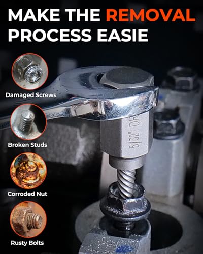19 Piece Easy Out Screw Extractor Set and Left Hand Drill Bits Set | HSS Steel Reverse Drill Bit for Removing Stripped Damaged Broken Screw, Bolts, Nuts