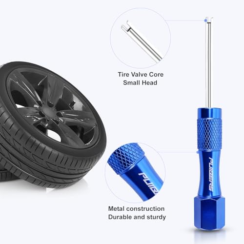 3-Piece Tire Valve Tool Kit for Presta and Schrader | Presta and Schrader removers, 4-in-1 stem puller, 11.6 cm short handle for tire repair - size: Schrader+Presta+10Cores