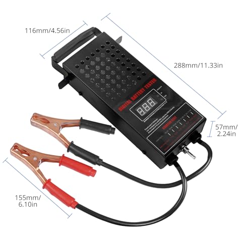 6/8/12/14/16/24V Battery Load Tester Automotive Battery Analyzer Car Battery Tester Voltmeter Tester with LCD Display,Cable Clamps - size: Light LCD