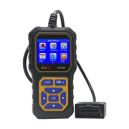 Car OBD2 Scanner Code Reader Engine Fault Code Reader iKiKin AT500 Professional Reader Scanner Diagnostic Tool Check Engine Light Scan Tool for OBD II Protocol Cars Since 1996 - color: AT500 Blue