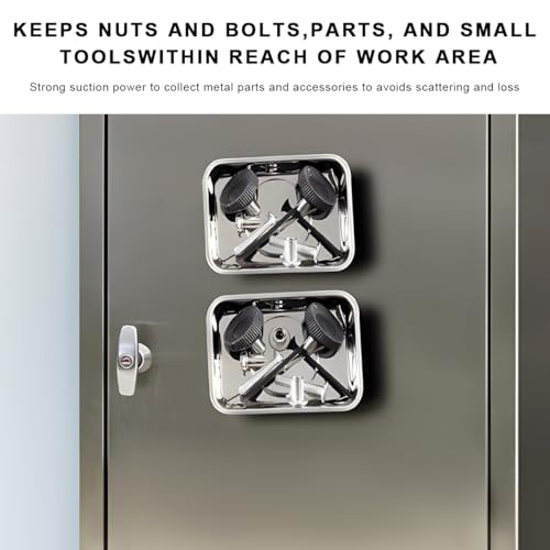 2 PCS Magnetic Parts Tray Set, Stainless Steel 3.6"×2.5" Square Magnetic Tool Tray for Mechanic's, Thickened Magnet Parts Tray for Screws, Bolts, Nuts, Washers, Pins - color: 3.6"×2.5" Square