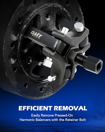 OMT Harmonic Balancer Puller Kit for Removing Harmonic Dampers & Balancers | Adjustable 3-Jaw Puller Pulley Puller Set Compatible with Chevy GM Chrysler Cadillac Ford, Black - color: black