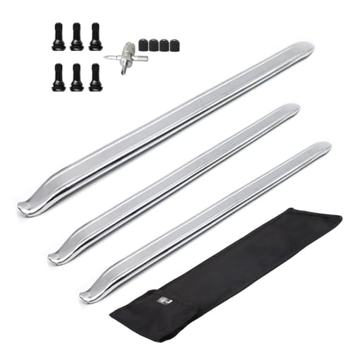 Dr.Roc 1 x 19.5 inch 2 x 15.5 inch Straight Mount and Demount Tire Irons with 6 x TR413 Valve Stems Set Motorcycle Dirt Bike Lawn Mower ATV UTV Tire Changing Tools Tire Spoons Tire Levers