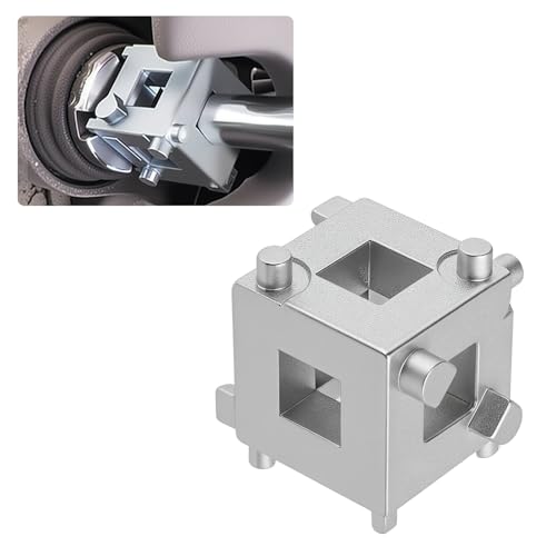 Aokdom Cube Brake Caliper Compression Tool with 3/8" Drive Port,6-in-1 Rear Brake Caliper Tool Resets Pistons,Professional Disc Brakes Piston Compressor Tools Automotive Tools