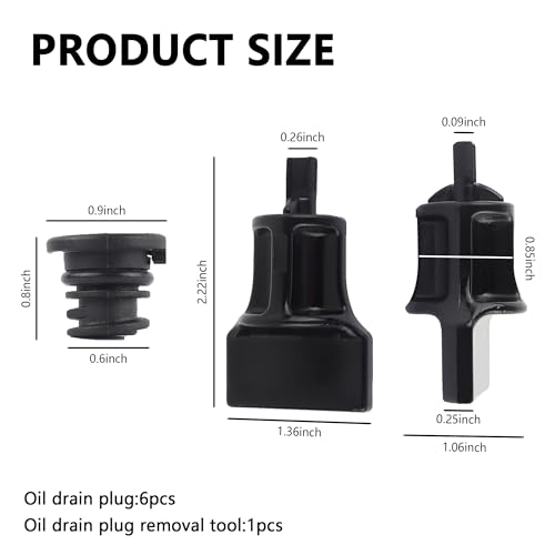 6PCS Car Engine Oil Drain Plug with Oil Drain Plug Removal Tool Replacement OEM#06L103801,Compatible with Volkswagen Audi,Perfect Replacement for Oil Drain Plug Car Accessories