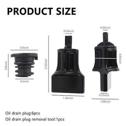 6PCS Car Engine Oil Drain Plug with Oil Drain Plug Removal Tool Replacement OEM#06L103801,Compatible with Volkswagen Audi,Perfect Replacement for Oil Drain Plug Car Accessories