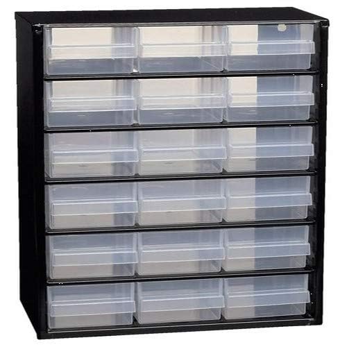 Raaco Steel Storage Cabinet, Standard 18-Drawer (C9-18) - Nuts & Bolts | Clear Polypropylene Plastic Drawer, Small Parts Organizer, Screws, Nuts & Bolts, Crafts & Hardware - For workshop and garage - size: Standard-18D, style: Steel Cabinets
