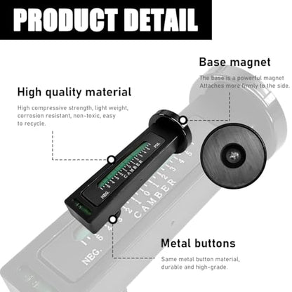 Ohleats Adjustable Magnetic Gauge Tool, Black | Camber Castor Strut Wheel Alignment Instrument, Automotive Magnetic Castor Tire Gauge, For Most Cars Trucks RVs - color: Black