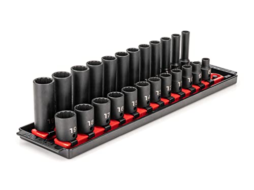 TEKTON 3/8 Inch Drive Impact Socket Set, 24-Piece | SID91213 - size: 24-Piece (5/16-3/4 in.)