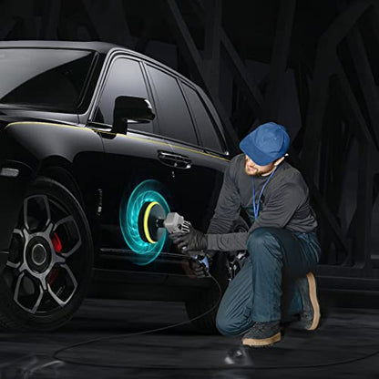 Buffer Polisher, 1200W Rotary Polisher with 6/7inch Plate for Car Detailing | Car Buffers and Polishers Kit with Speed 1600-3500RPM, 2 Handle, Polishing kit for Car Boat Polihshing/Waxing/Scratch Removal