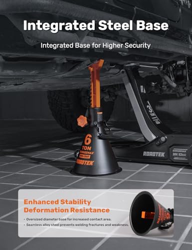 Jack Stands, 6 Ton (12,000 lbs) Heavy Duty Car Jack Stands with Integrated Steel Base and Double Locking, 15-5/16 to 23-7/8 inch Adjustable Height, for SUV, Truck, and Car, 1 Pair - size: 6 Ton | Standard