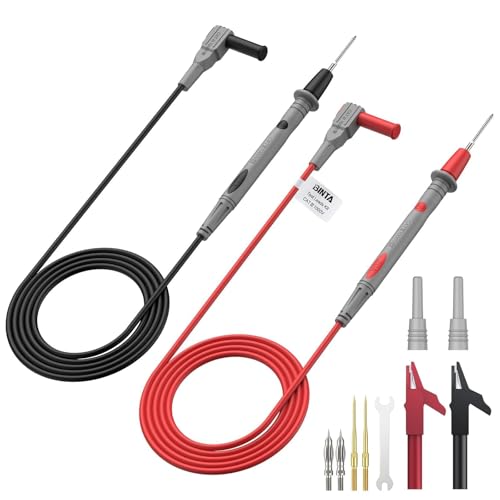 BINTA Multimeter Test Leads Kit for Home DIY, Electrical Test, Car Maintenance, Test Leads Kit with Replaceable Test Probes, Alligator Clips, Insulated Cap, Wrench CATIII 1000V 20A - style: 13PCS