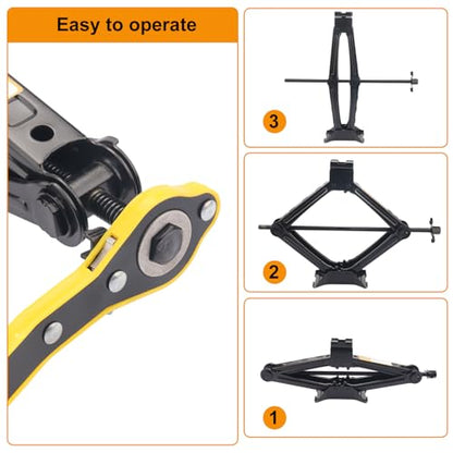 2 Pack 2T Scissor Jack for Car - 2 Ton Robust Steel Car Jack with Saving Effort Ratchet Handle, 2 Ton Load Capacity, Universal Cars Jacks Tool Kit for Auto and Trucks - size: 2 Pack