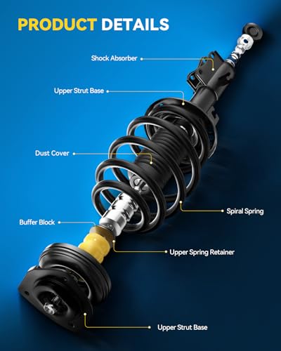 PHILTOP Rear Complete Struts Shock Absorber for Civic 2001-2005, Quick Suspension 171340L 171340R, Struts with Coil Spring Assemblies SAA828 2 Pcs - size: 2001-2005 Honda Civic