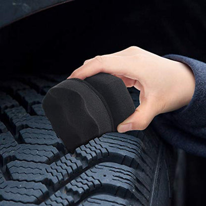 BBTO 10 Pack Tire Dressing Applicator Washable Tire Shine Applicator Dressing Pad Car Detailing Foam Sponge Reusable Tires Cleaner Sponge for No Mess Tires Detailing Supplies