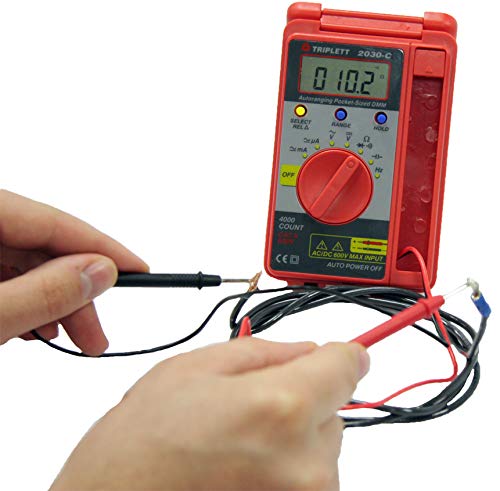 Triplett 2030 Pocket-Sized 4000 Count Digital Multimeter - AC/DC Voltage, AC/DC Current, Resistance, Frequency, Capacitance, Continuity, and Diode Check - size: 2030-C, style: Standard